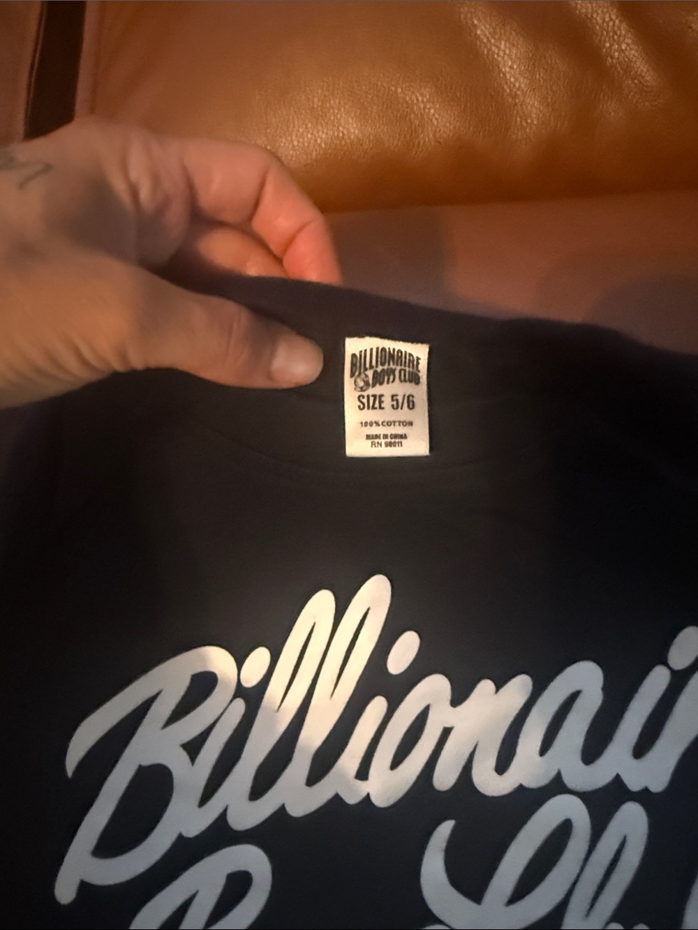 Billionaire Boys Club Black Tee with White Script Logo - Picture 2 of 3